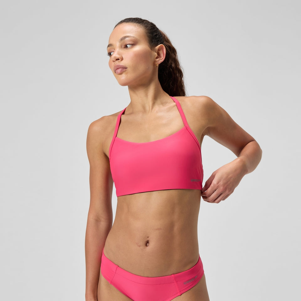 Speedo Solid Racerback Bikini Top Pink