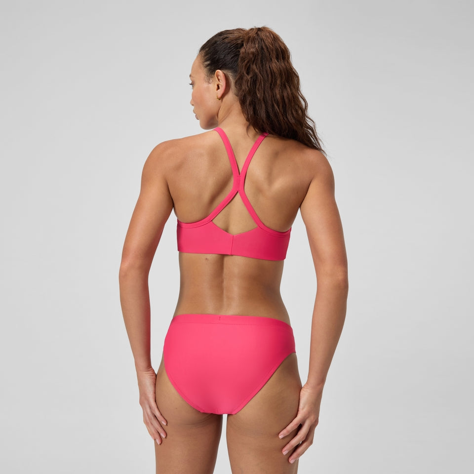 Speedo Solid Racerback Bikini Top Pink