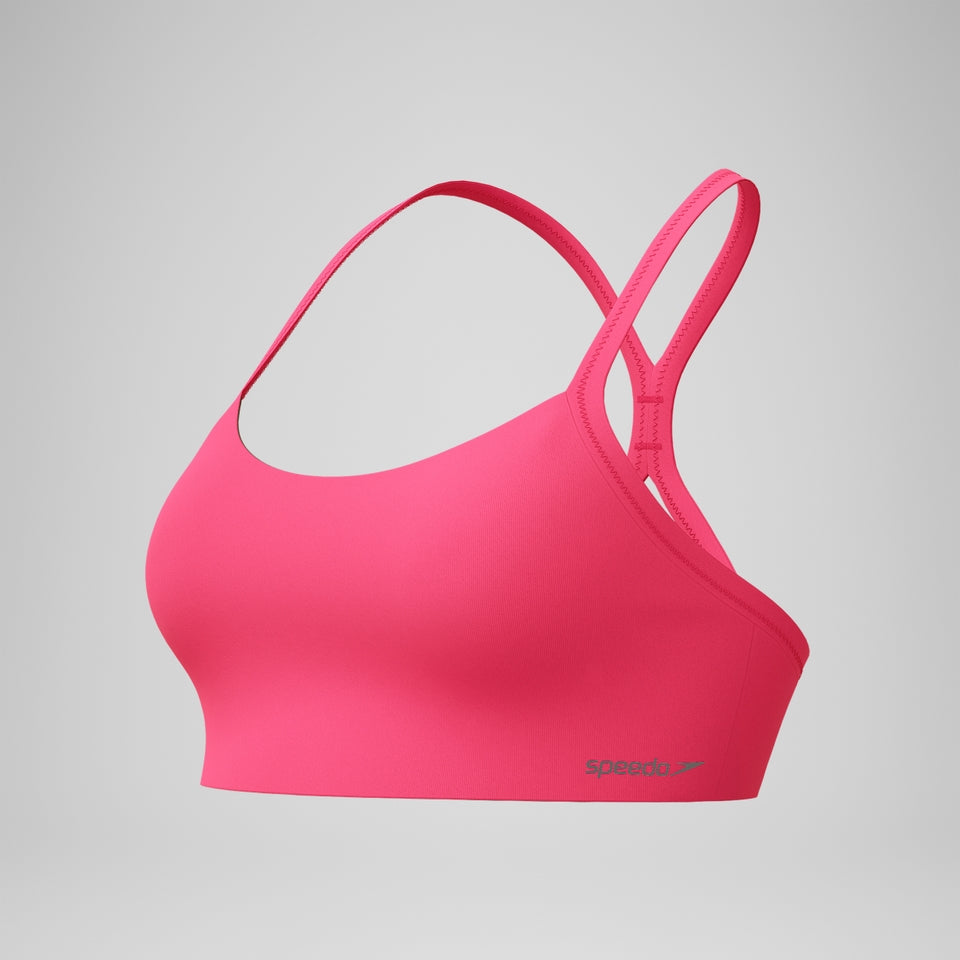 Speedo Solid Racerback Bikini Top Pink