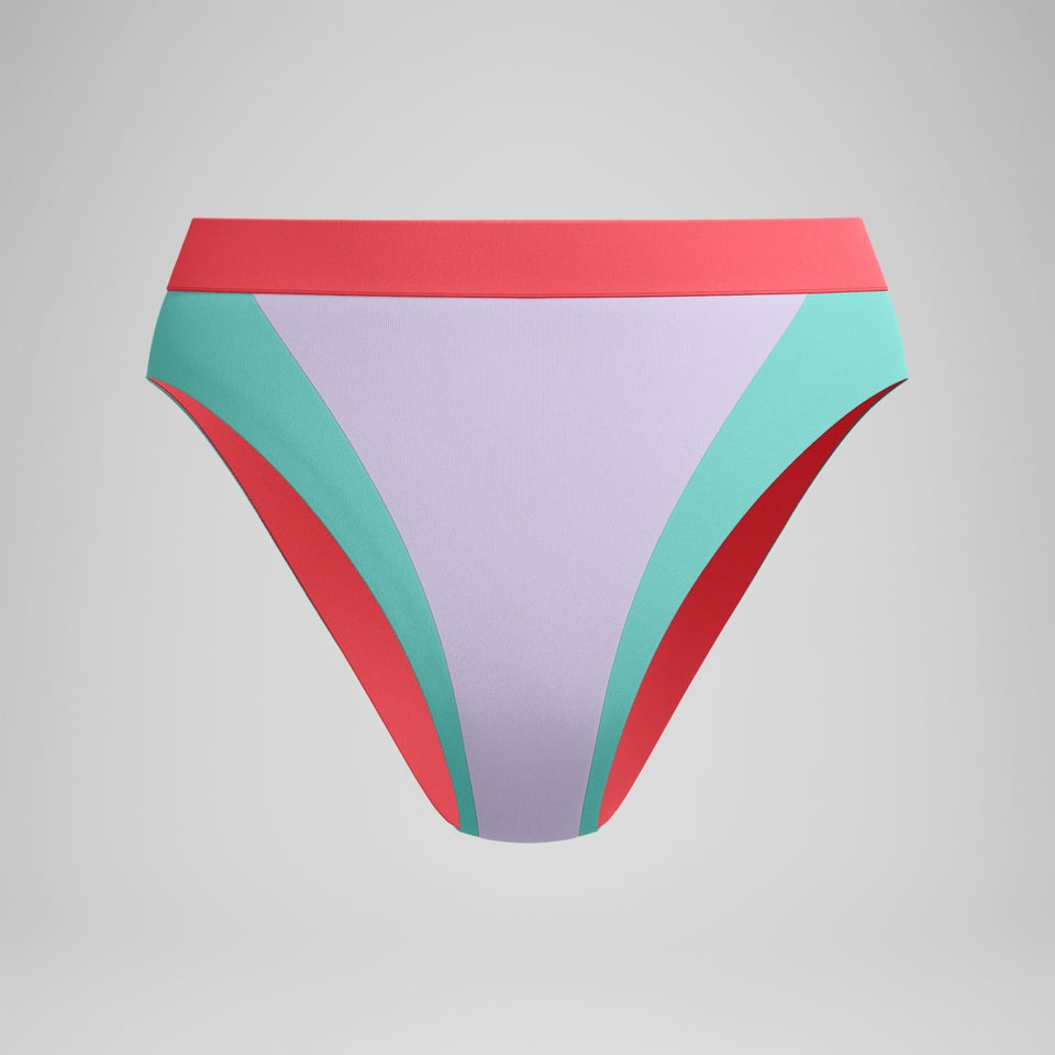 Speedo FLU3NTE Colourblock Hi Waist Bikini Bottom Lilac/Green