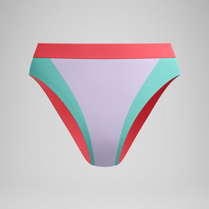 Speedo FLU3NTE Colourblock Hi Waist Bikini Bottom Lilac/Green