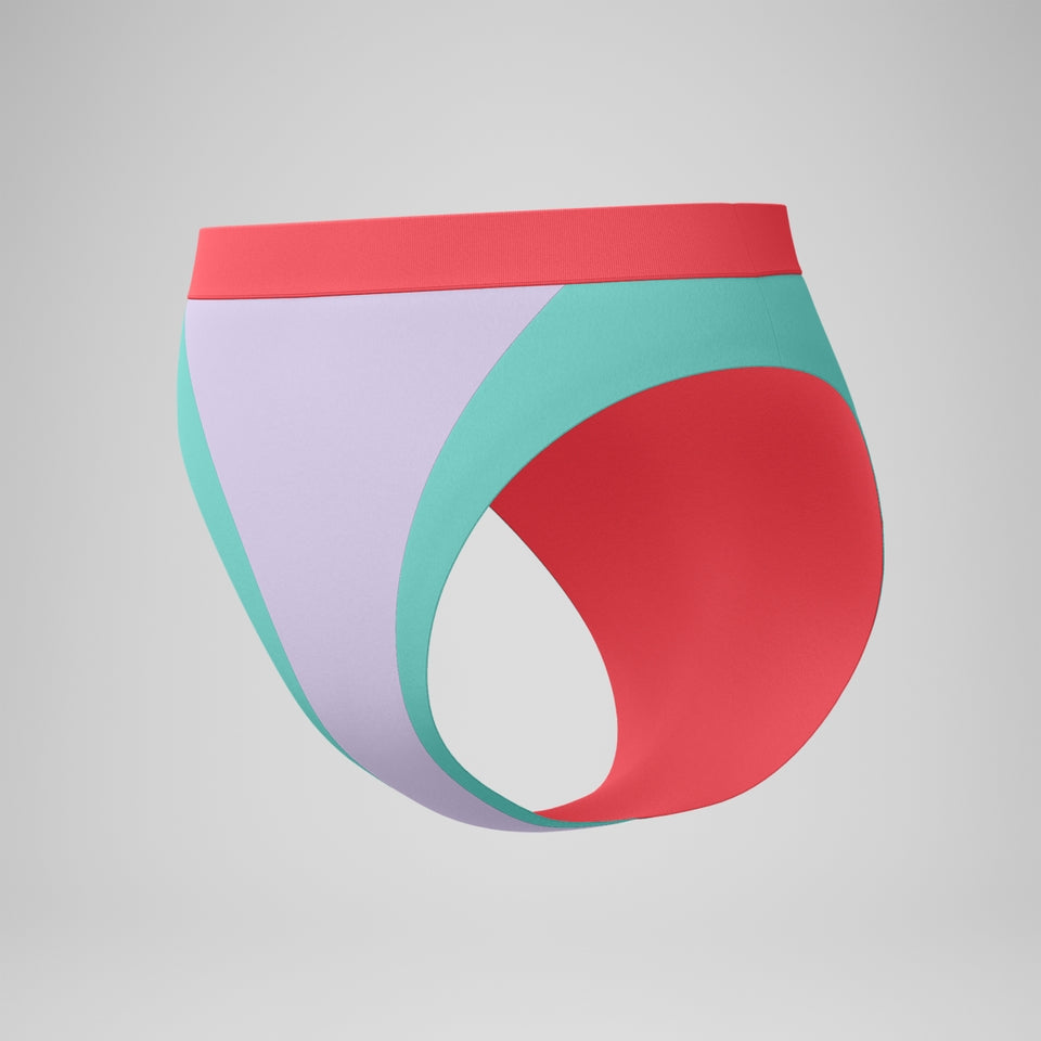 Speedo FLU3NTE Colourblock Hi Waist Bikini Bottom Lilac/Green