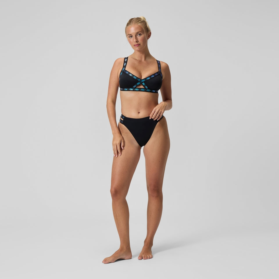 Speedo FLU3NTE Logo Elastic Bikini Top Black