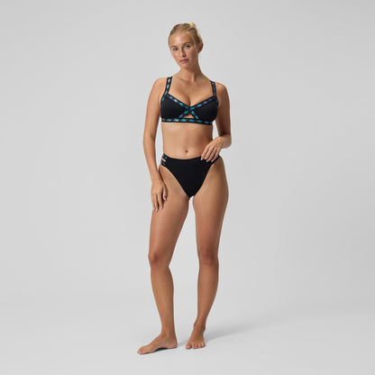 Speedo FLU3NTE Logo Elastic Bikini Top Black