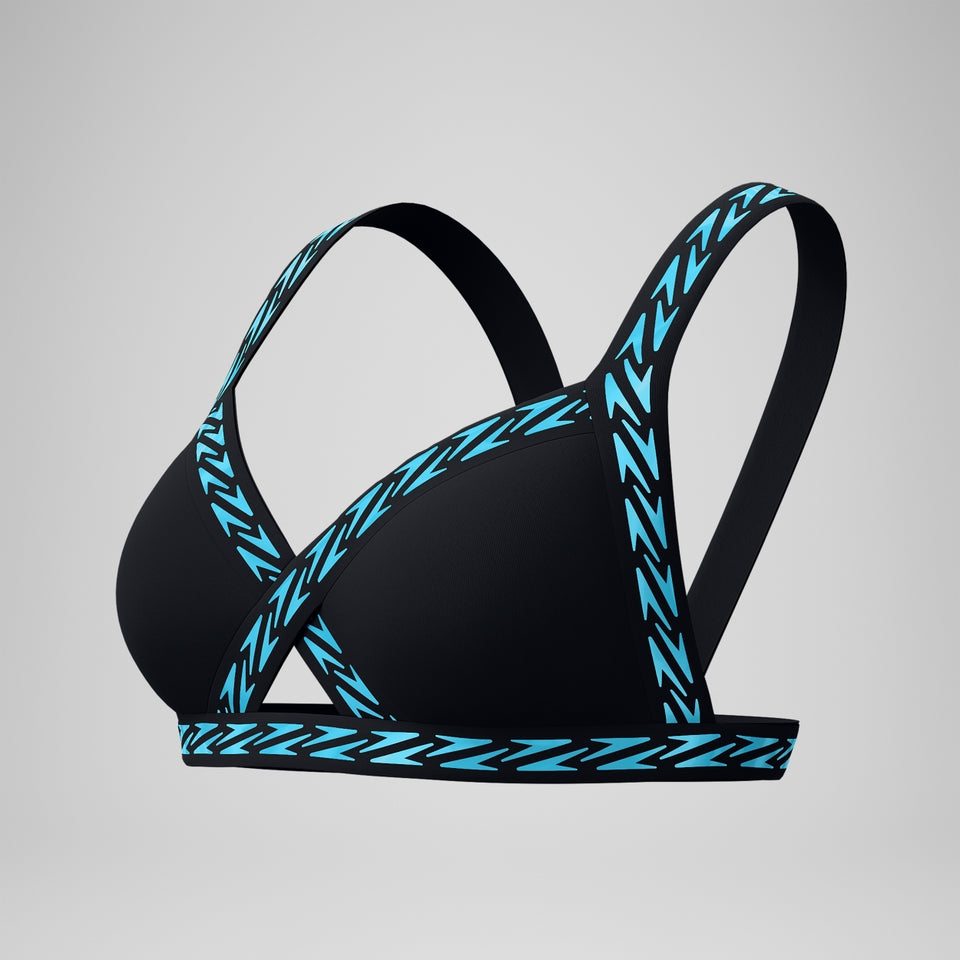 Speedo FLU3NTE Logo Elastic Bikini Top Black