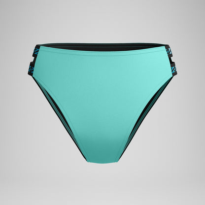 Speedo FLU3NTE Logo Elastic Hi Waist Bikini Bottom Turquoise