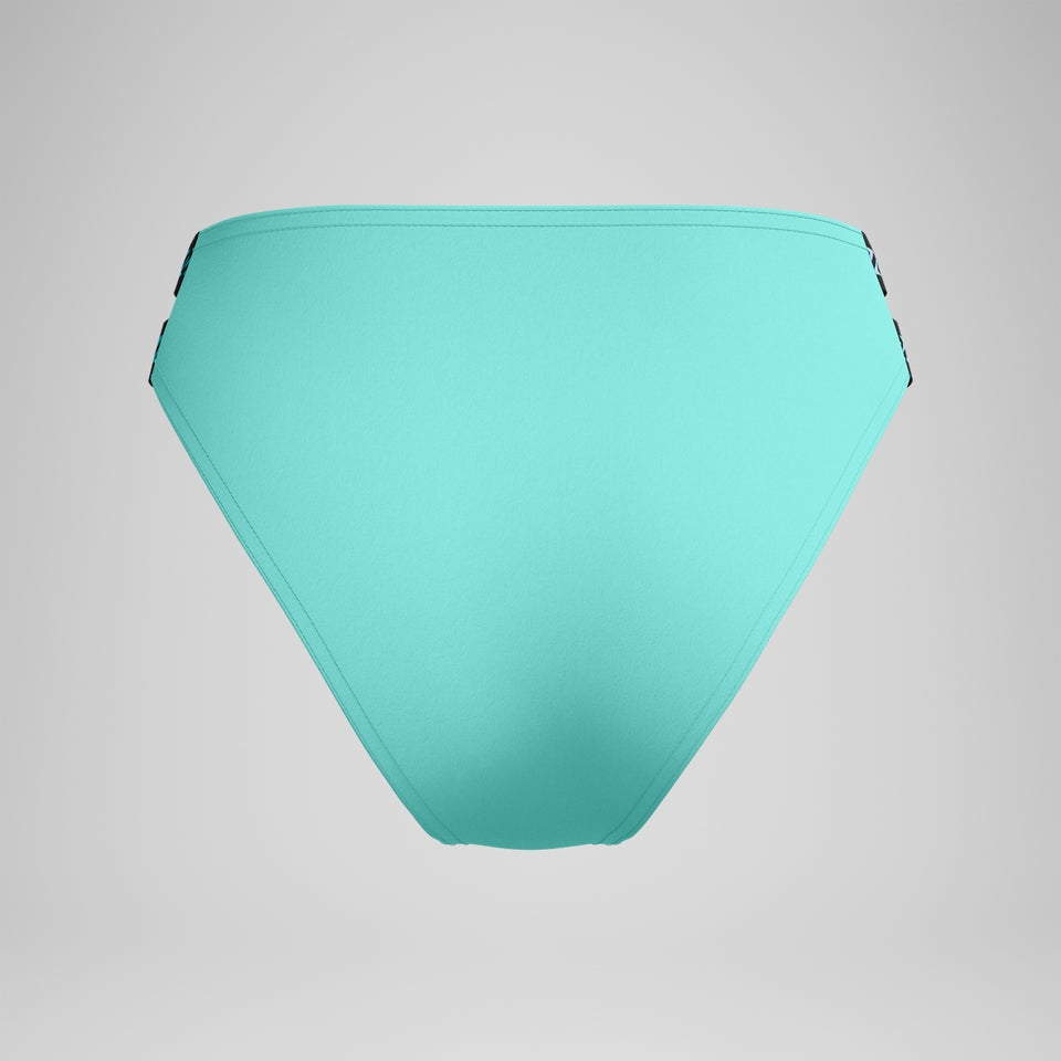 Speedo FLU3NTE Logo Elastic Hi Waist Bikini Bottom Turquoise