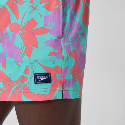 Speedo Printed 14'' Redondo Edge Swim Shorts Pink/Orange