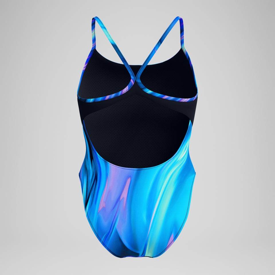 Speedo Printed Racerback Swimsuit Blue/Teal