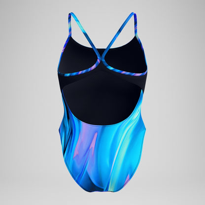 Speedo Printed Racerback Swimsuit Blue/Teal