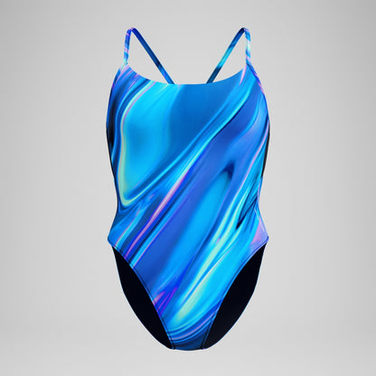 Speedo Printed Racerback Swimsuit Blue/Teal