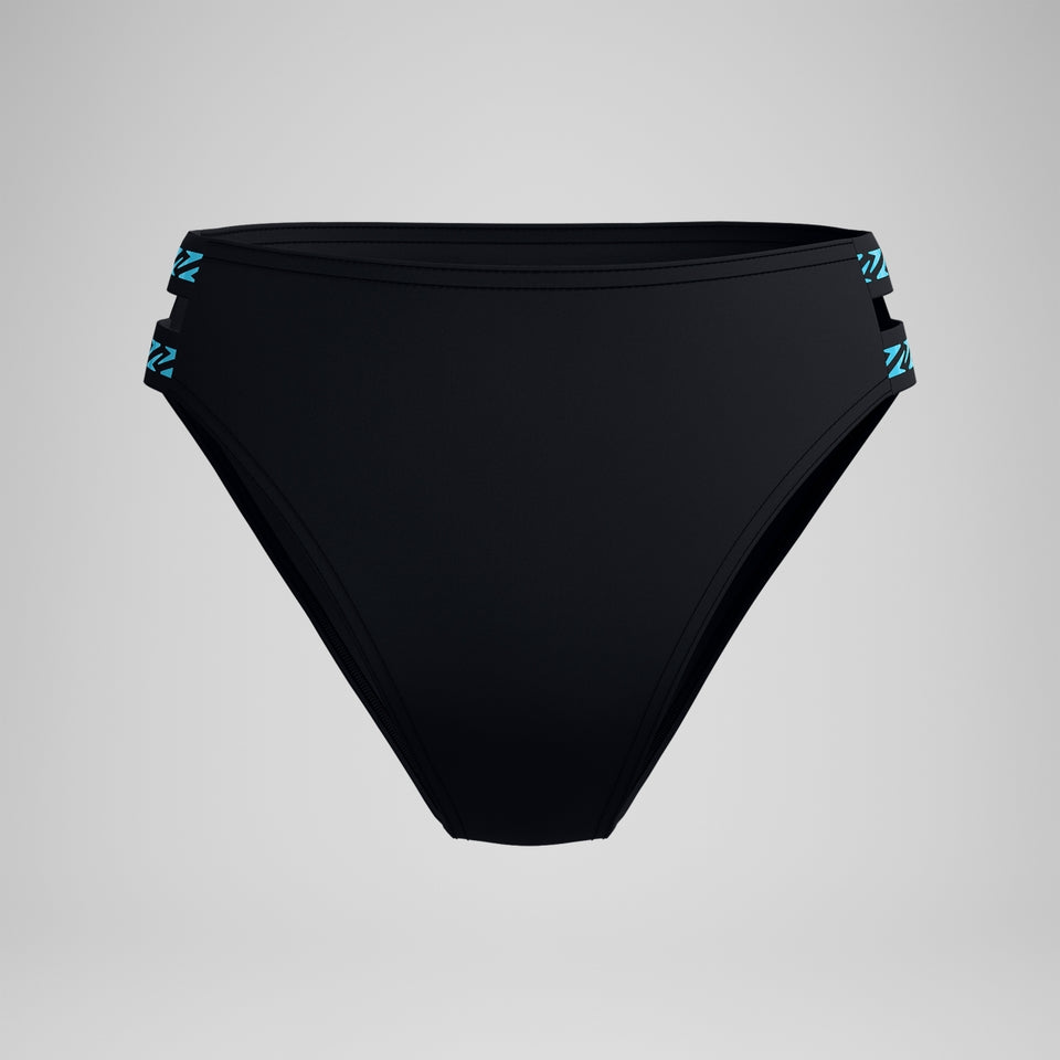 Speedo FLU3NTE Logo Elastic Hi Waist Bikini Bottom Black