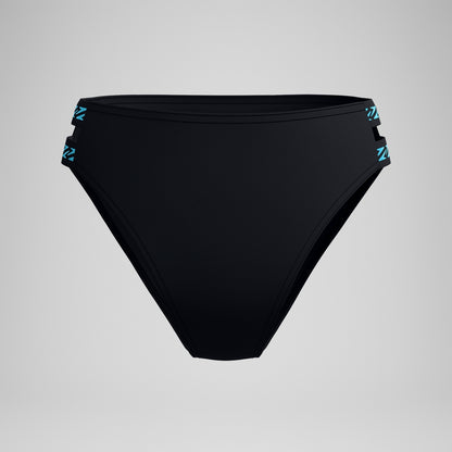 Speedo FLU3NTE Logo Elastic Hi Waist Bikini Bottom Black