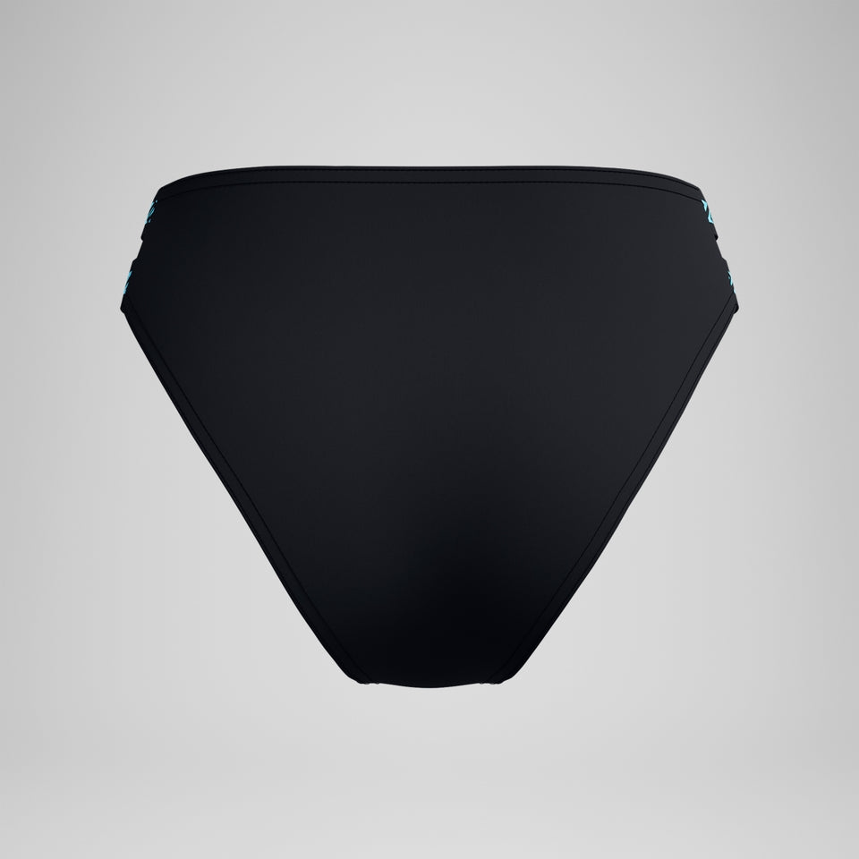 Speedo FLU3NTE Logo Elastic Hi Waist Bikini Bottom Black