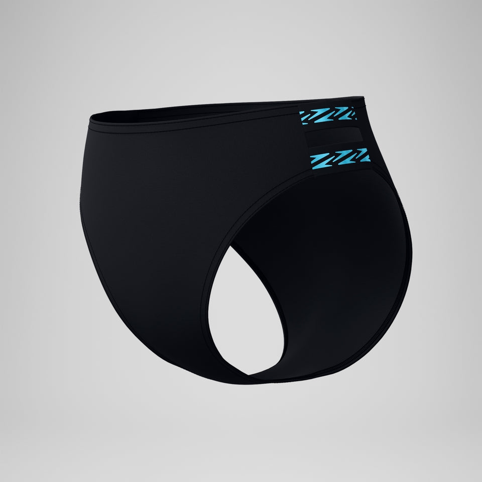 Speedo FLU3NTE Logo Elastic Hi Waist Bikini Bottom Black