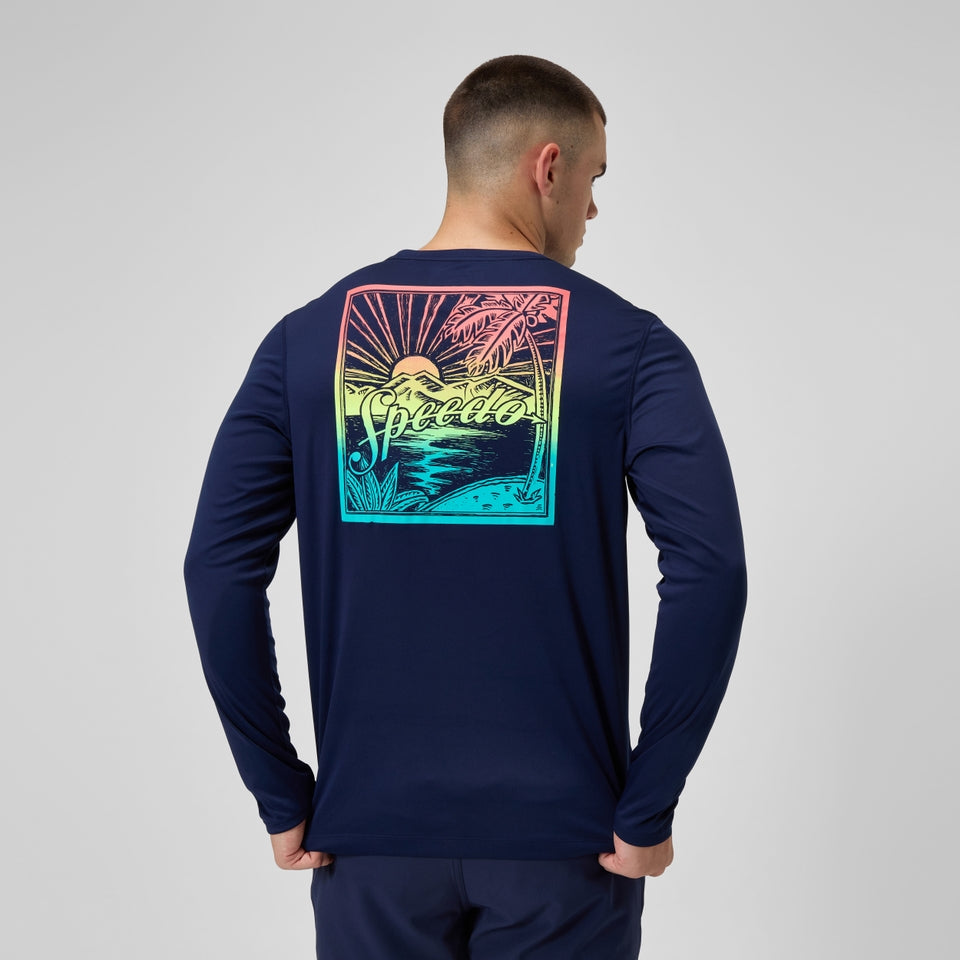 Speedo Long Sleeve Swim Shirt Navy