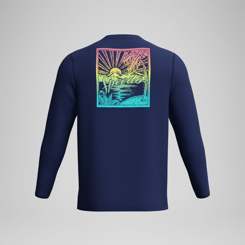 Speedo Long Sleeve Swim Shirt Navy