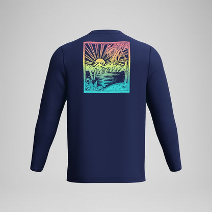 Speedo Long Sleeve Swim Shirt Navy