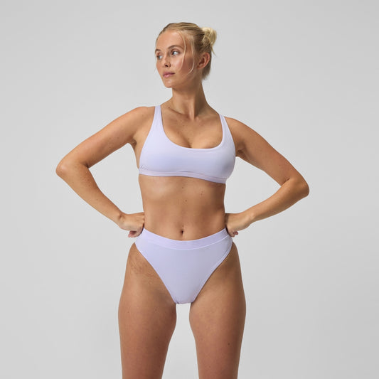 Speedo FLU3NTE Solid Hi Waist Bikini Bottom Lilac