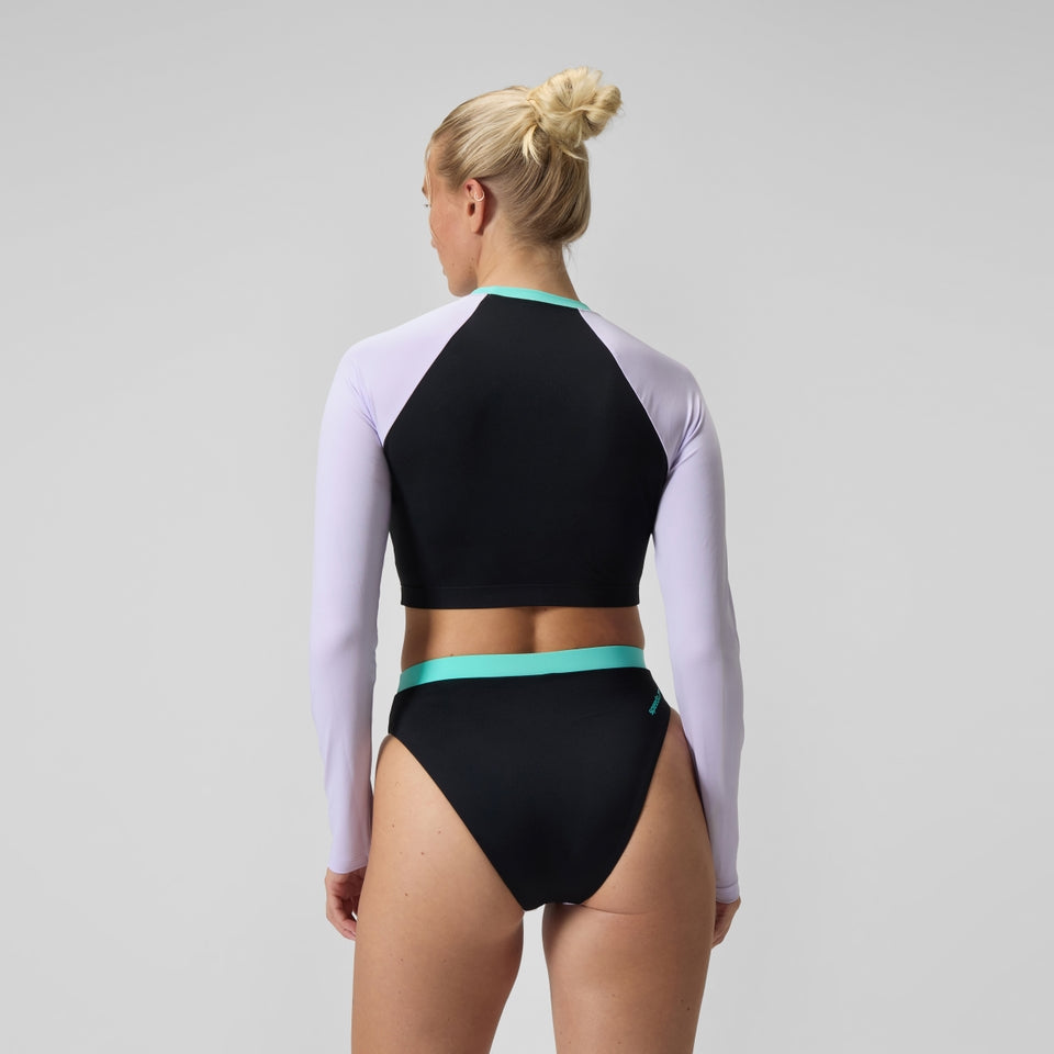 Speedo FLU3NTE Solid Long Sleeve Rash Top Black/Lilac