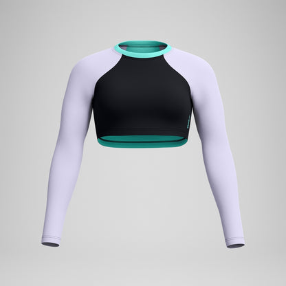 Speedo FLU3NTE Solid Long Sleeve Rash Top Black/Lilac