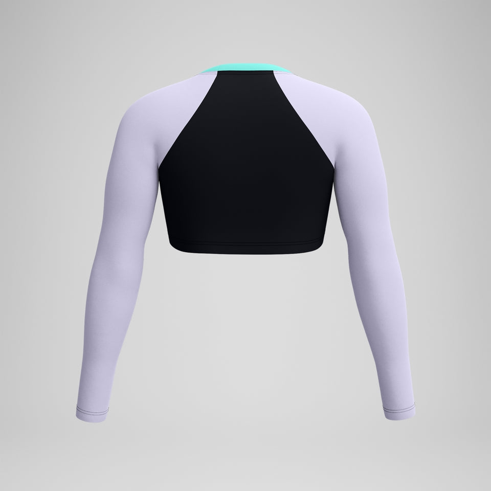 Speedo FLU3NTE Solid Long Sleeve Rash Top Black/Lilac