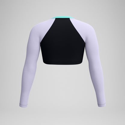 Speedo FLU3NTE Solid Long Sleeve Rash Top Black/Lilac