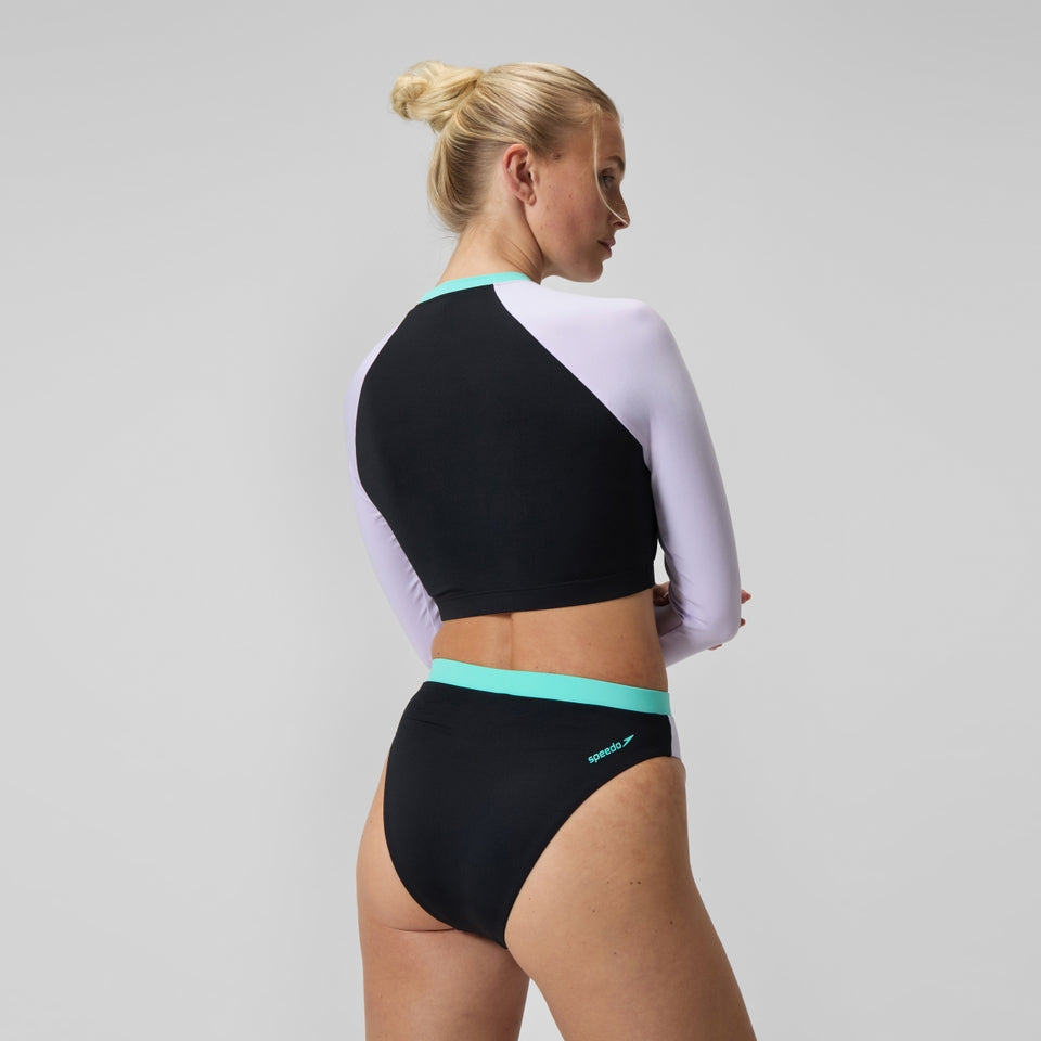 Speedo FLU3NTE Colourblock Hi Waist Bikini Bottom Black