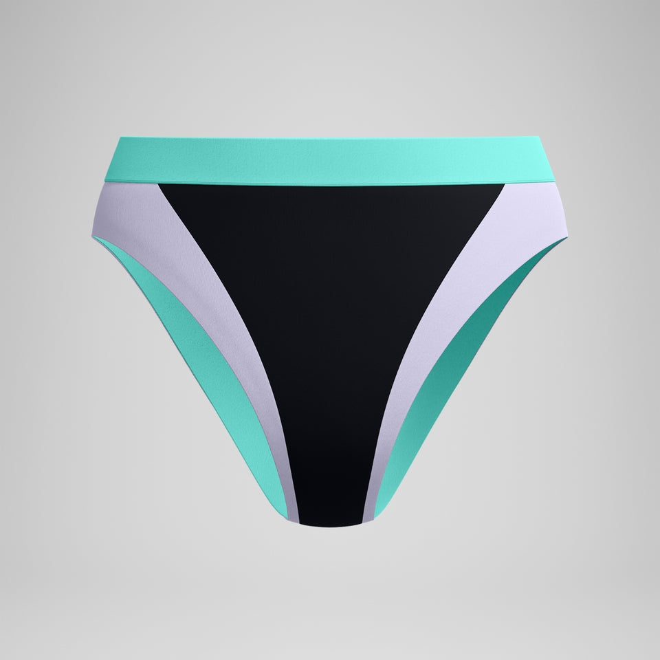 Speedo FLU3NTE Colourblock Hi Waist Bikini Bottom Black