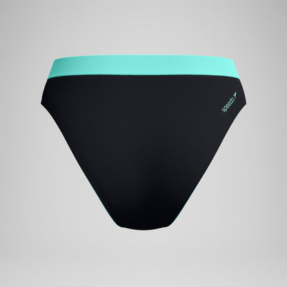 Speedo FLU3NTE Colourblock Hi Waist Bikini Bottom Black