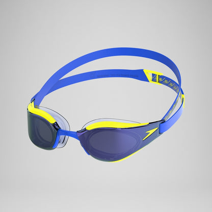 Speedo Adult Fastskin Hyper Elite Mirror Goggles Blue/Yellow