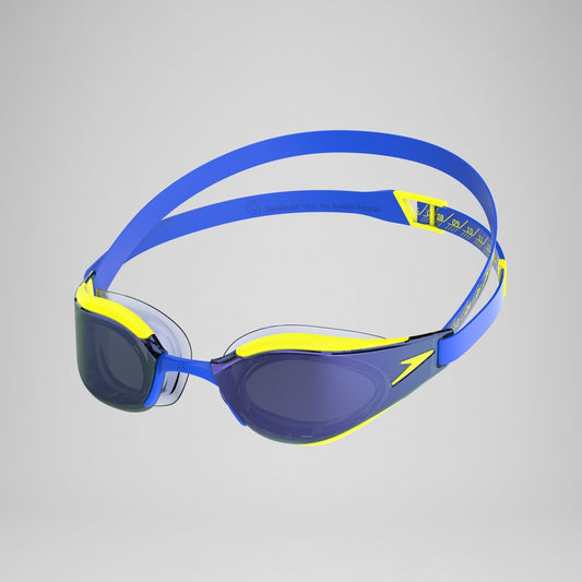 Speedo Adult Fastskin Hyper Elite Mirror Goggles Blue/Yellow