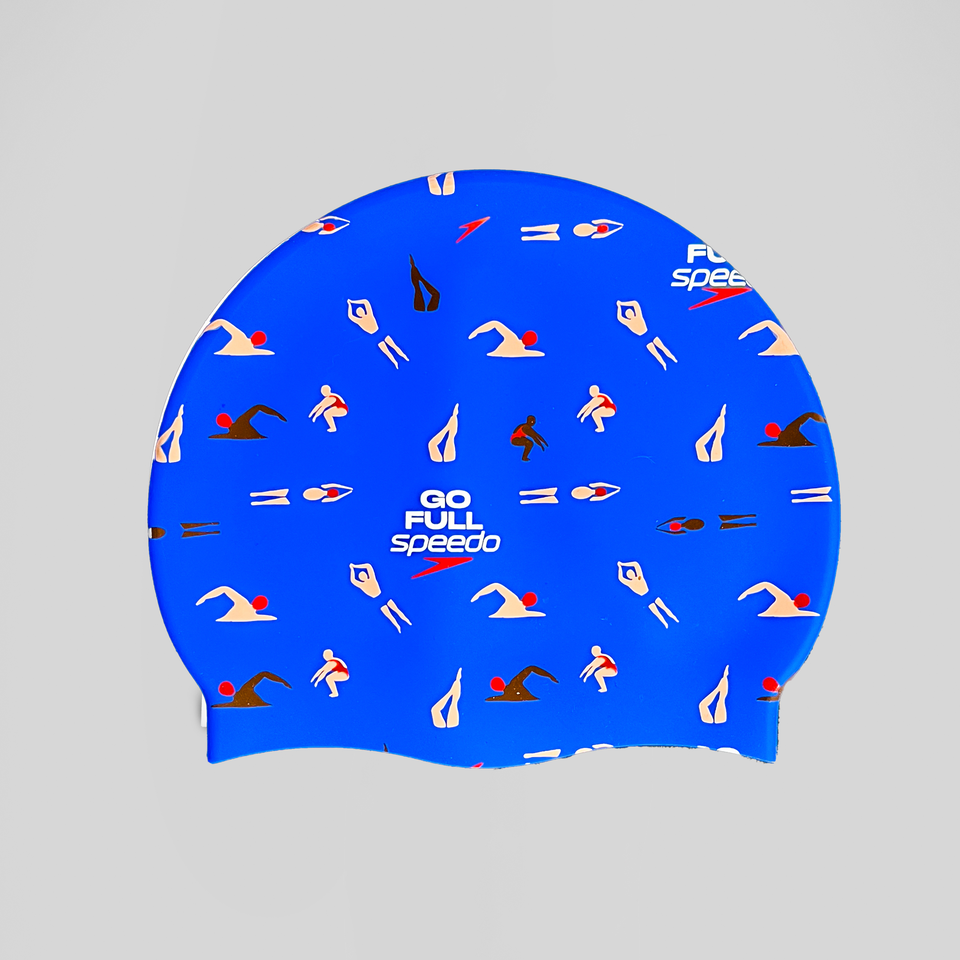 Speedo Adult Unisex Go Full Speedo Cap Blue/Red