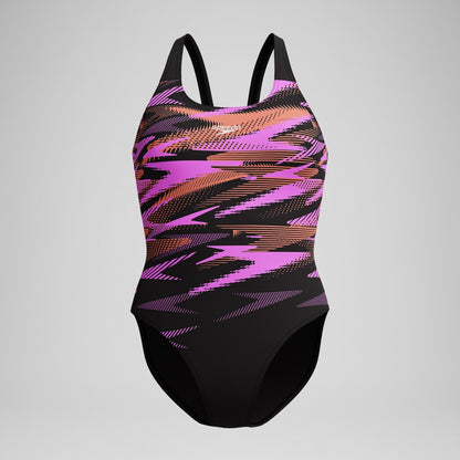 Speedo HyberBoom Placement Swimsuit Black/Coral