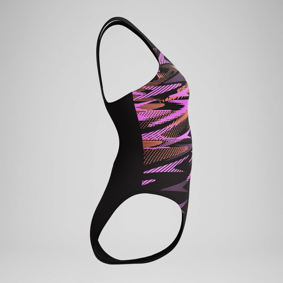 Speedo HyberBoom Placement Swimsuit Black/Coral