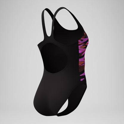 Speedo HyberBoom Placement Swimsuit Black/Coral