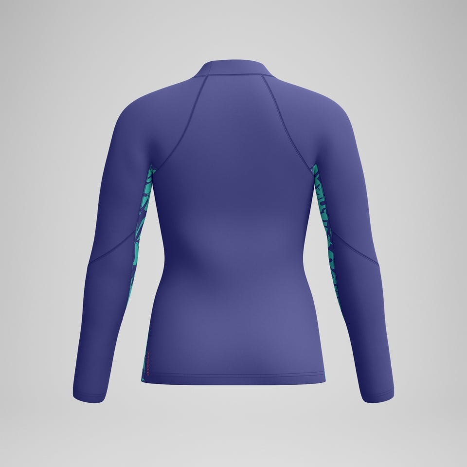 Speedo Printed Long Sleeve Rash Top Blue/Green