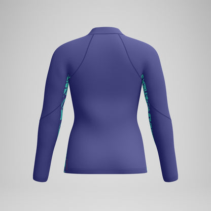 Speedo Printed Long Sleeve Rash Top Blue/Green