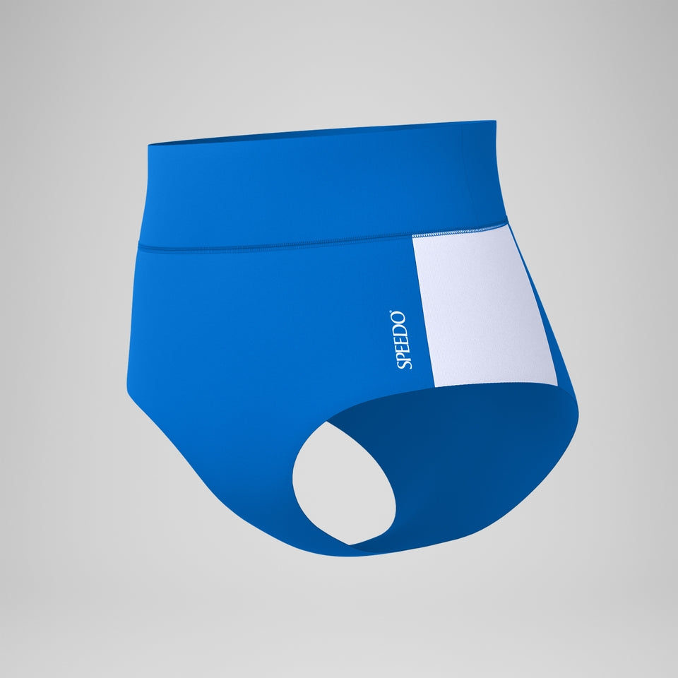 Speedo Jetstream Colourblock Banded Boyleg Bikini Bottom Blue/White