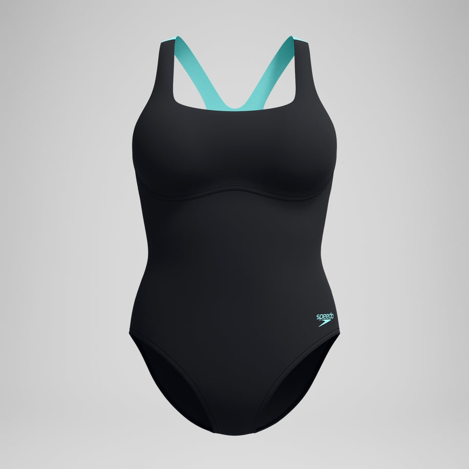 Speedo Racerback Swimsuit Black/Green
