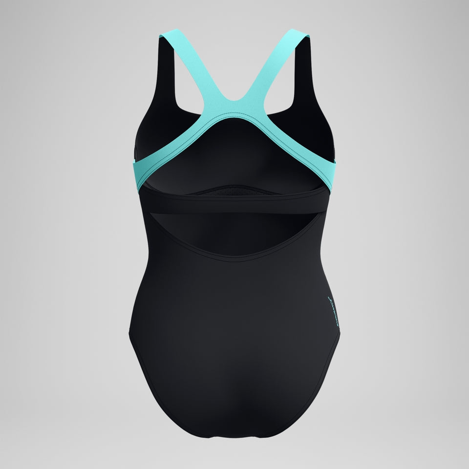 Speedo Racerback Swimsuit Black/Green