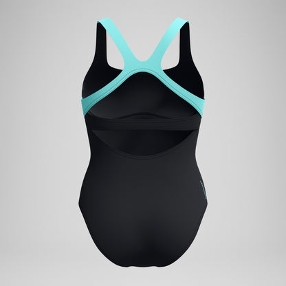 Speedo Racerback Swimsuit Black/Green