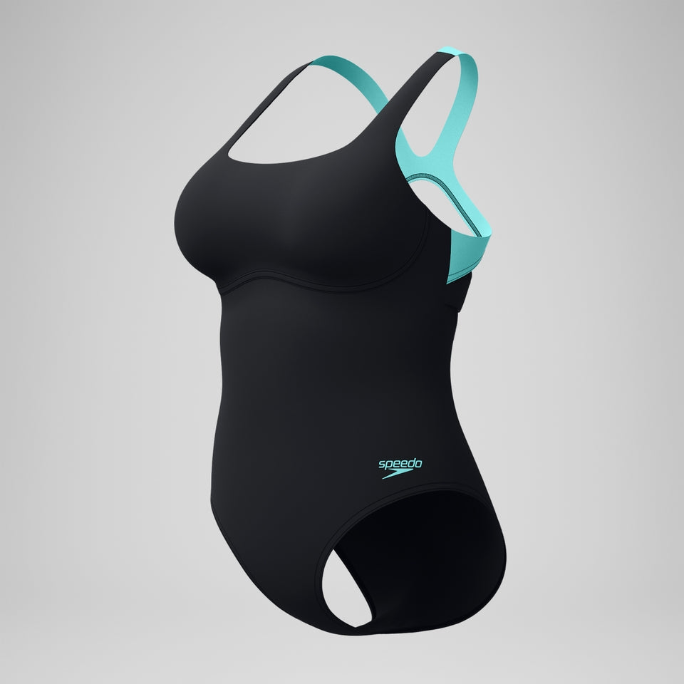 Speedo Racerback Swimsuit Black/Green