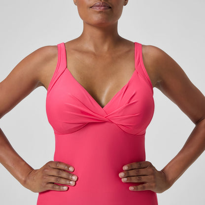 Speedo Shaping Cross Knot Swimsuit Pink