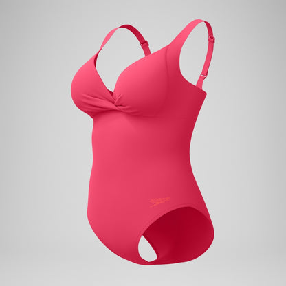 Speedo Shaping Cross Knot Swimsuit Pink