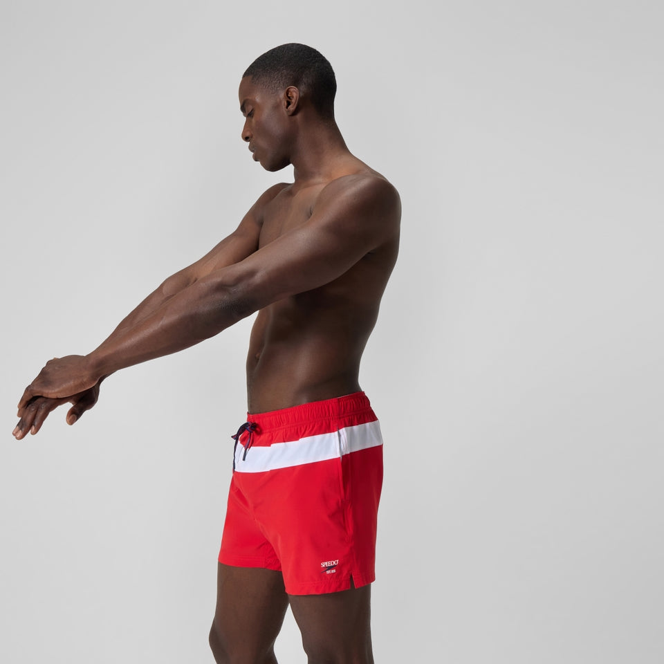 Speedo Jetstream 16'' Striped Colourblock Swim Shorts Red/White