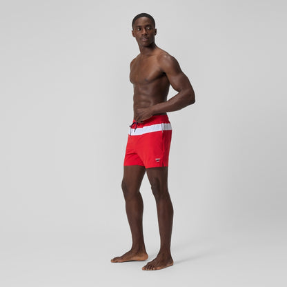 Speedo Jetstream 16'' Striped Colourblock Swim Shorts Red/White