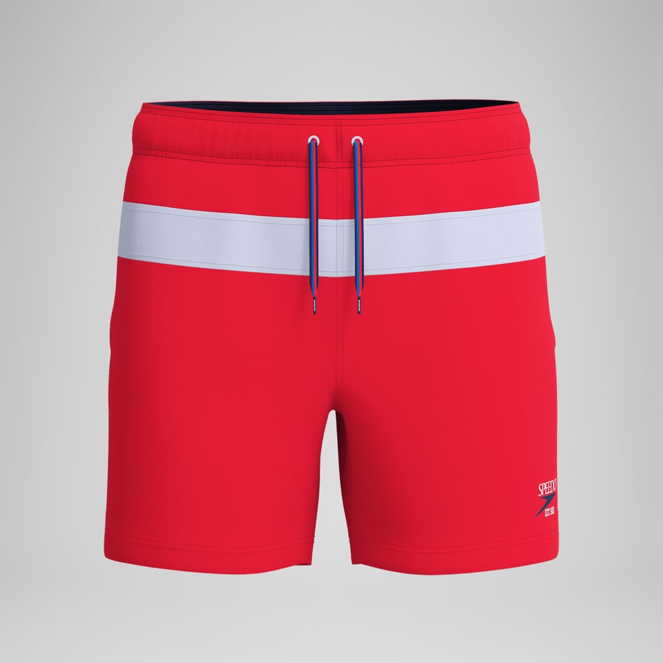 Speedo Jetstream 16'' Striped Colourblock Swim Shorts Red/White