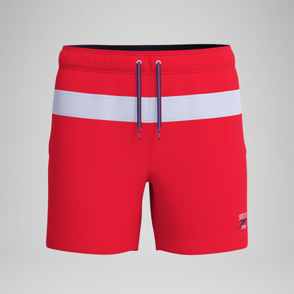 Speedo Jetstream 16'' Striped Colourblock Swim Shorts Red/White