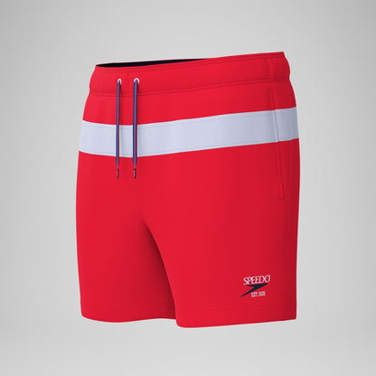 Speedo Jetstream 16'' Striped Colourblock Swim Shorts Red/White